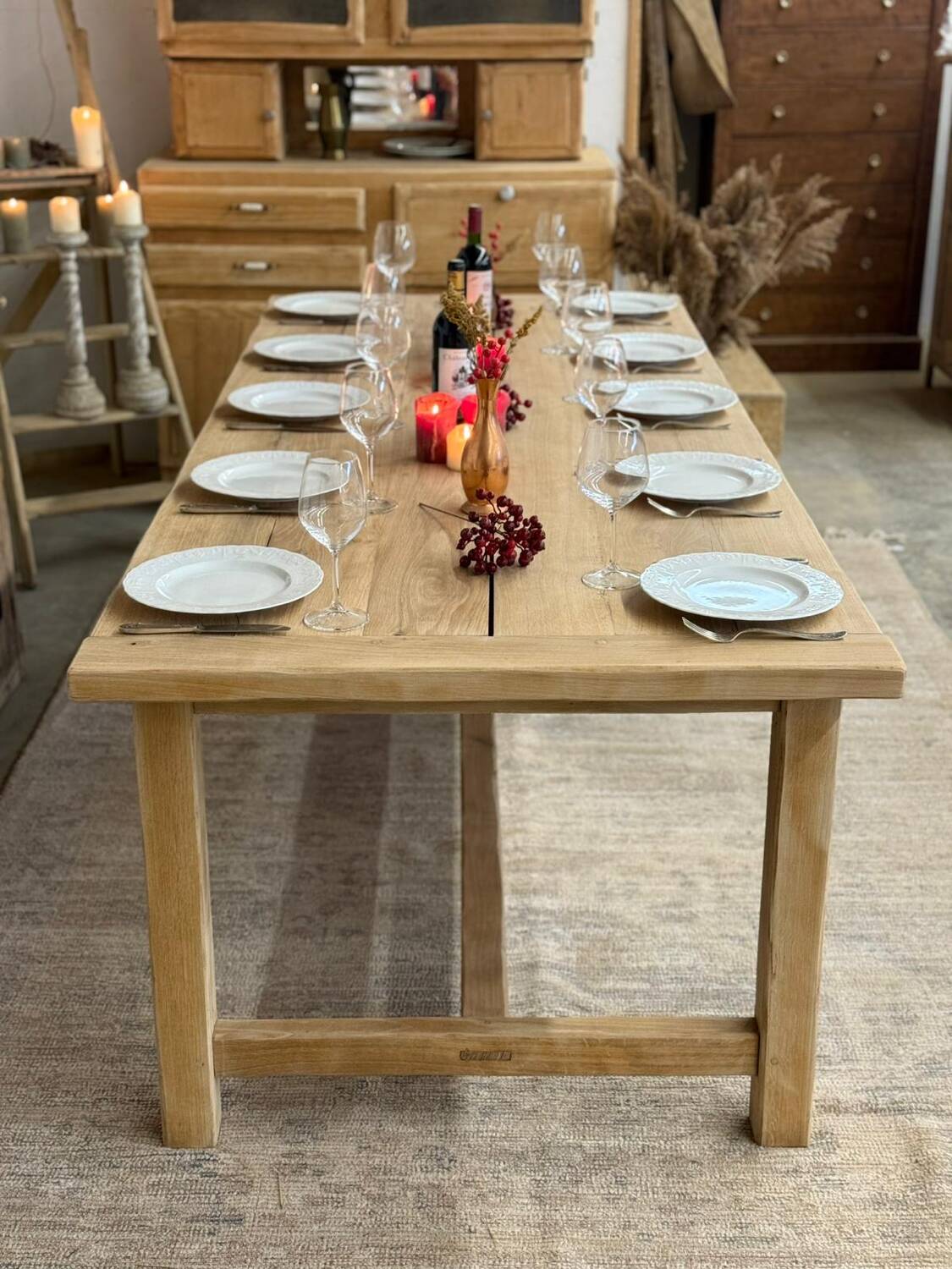 large solid oak farmhouse table