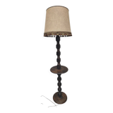 Turned wooden floor lamp – in the style of Charles Dudouyt art deco