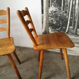 Pair of solid wood bistro chairs