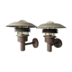 Pair of classic danish vintage  outdoor wall lamps in copper