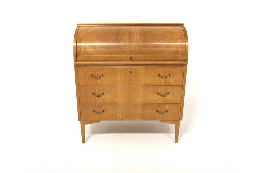 Scandinavian secretary in elm, Swedish modern, Sweden, 1940.