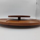 Large Stylform teak rotating serving tray