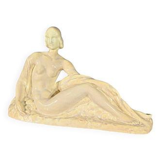 Sculpture “Young woman among flowers”, Odyv, Manufacture Berlot-Mussier, Art Deco