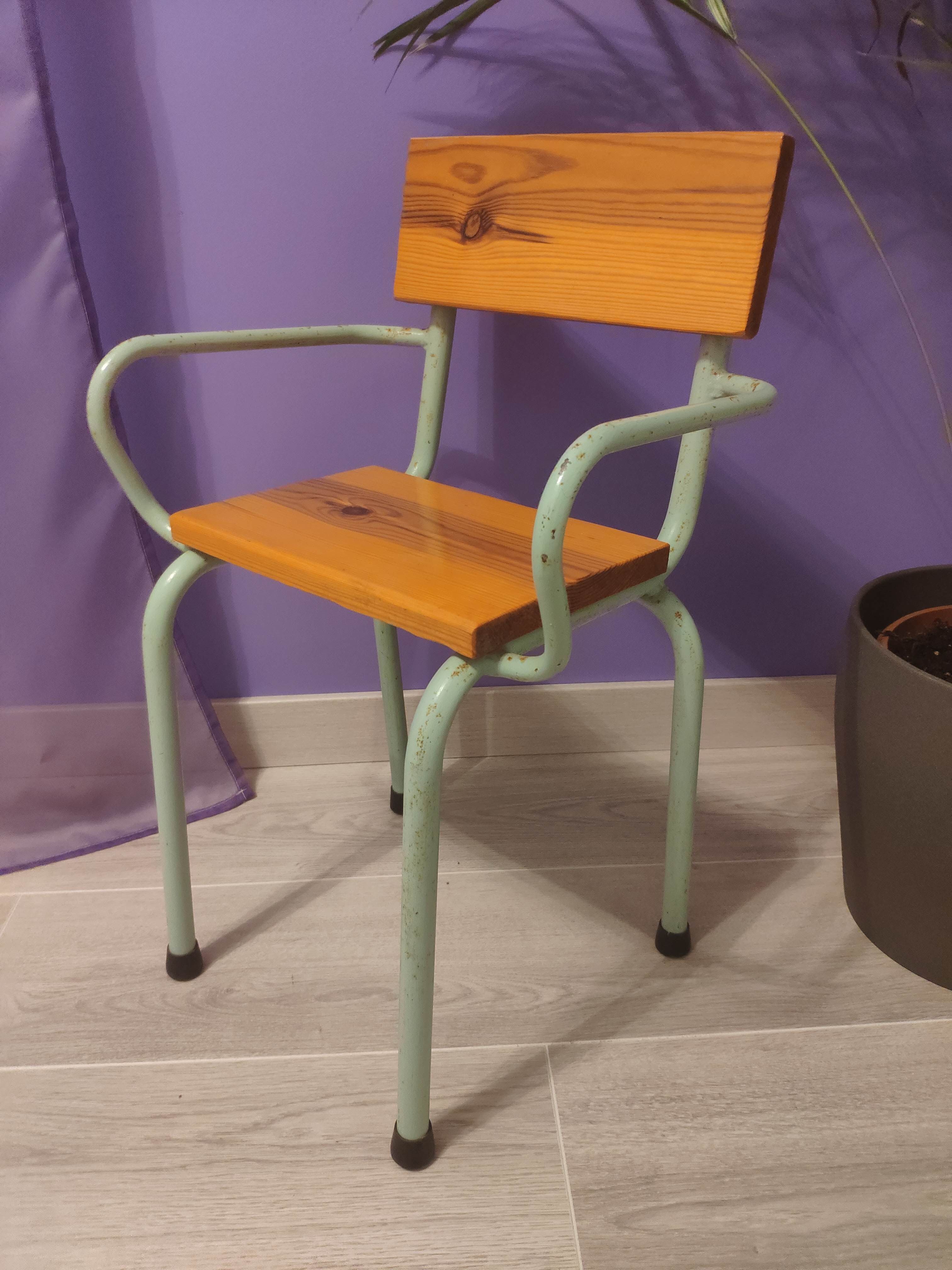 Fauteuil d'école enfant vintage années 50