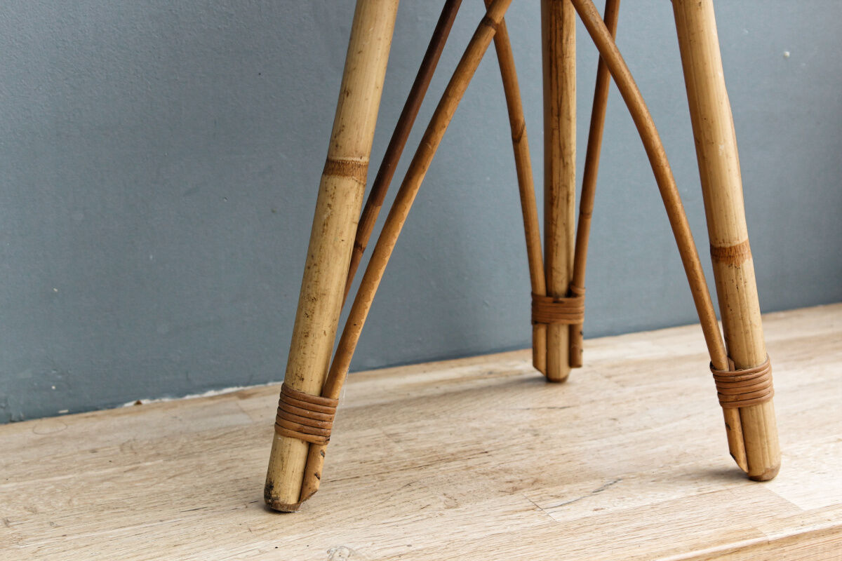 Vintage rattan plant holder