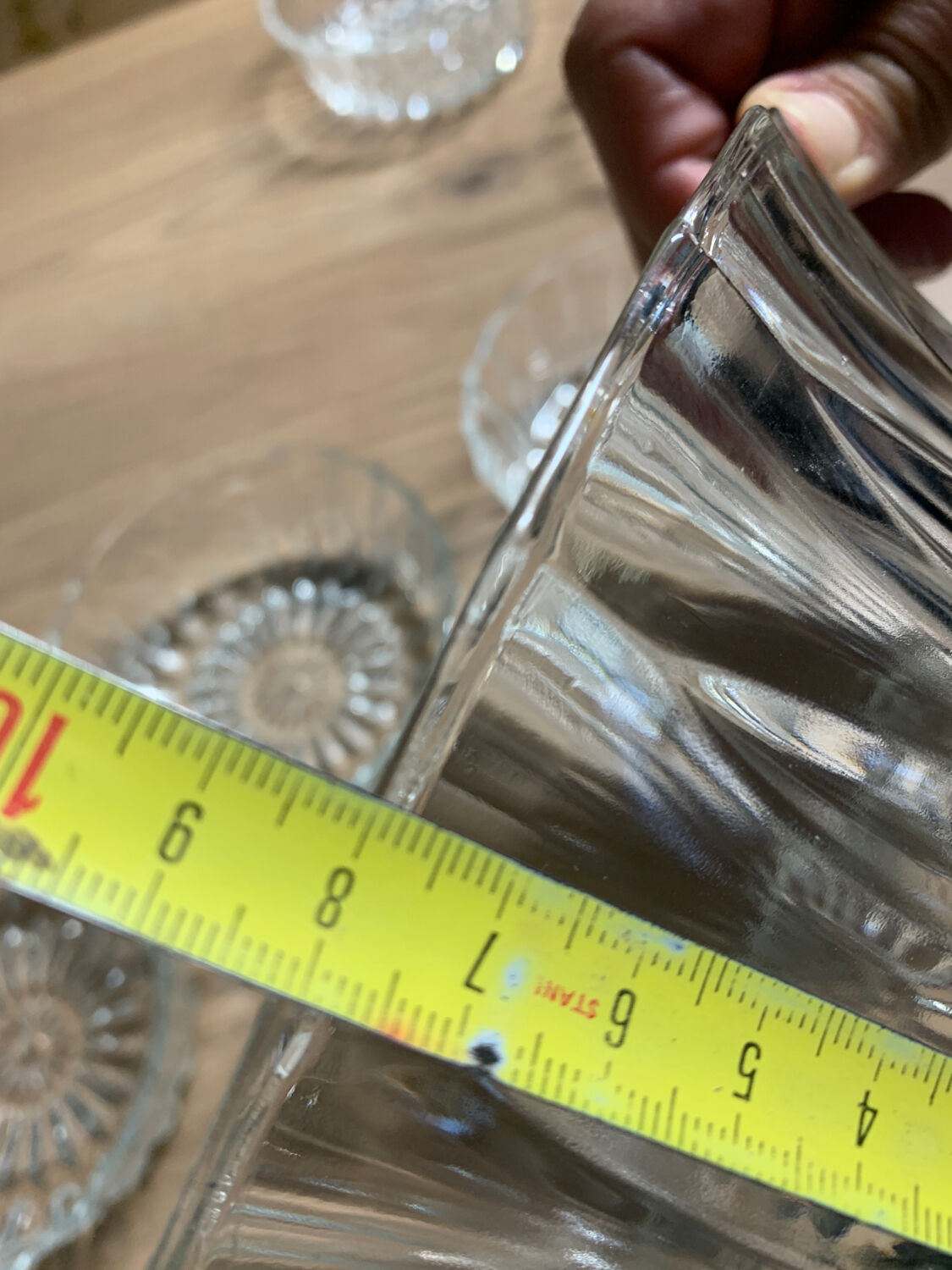 Fruit salad service - salad bowl and 5 glass ramekins