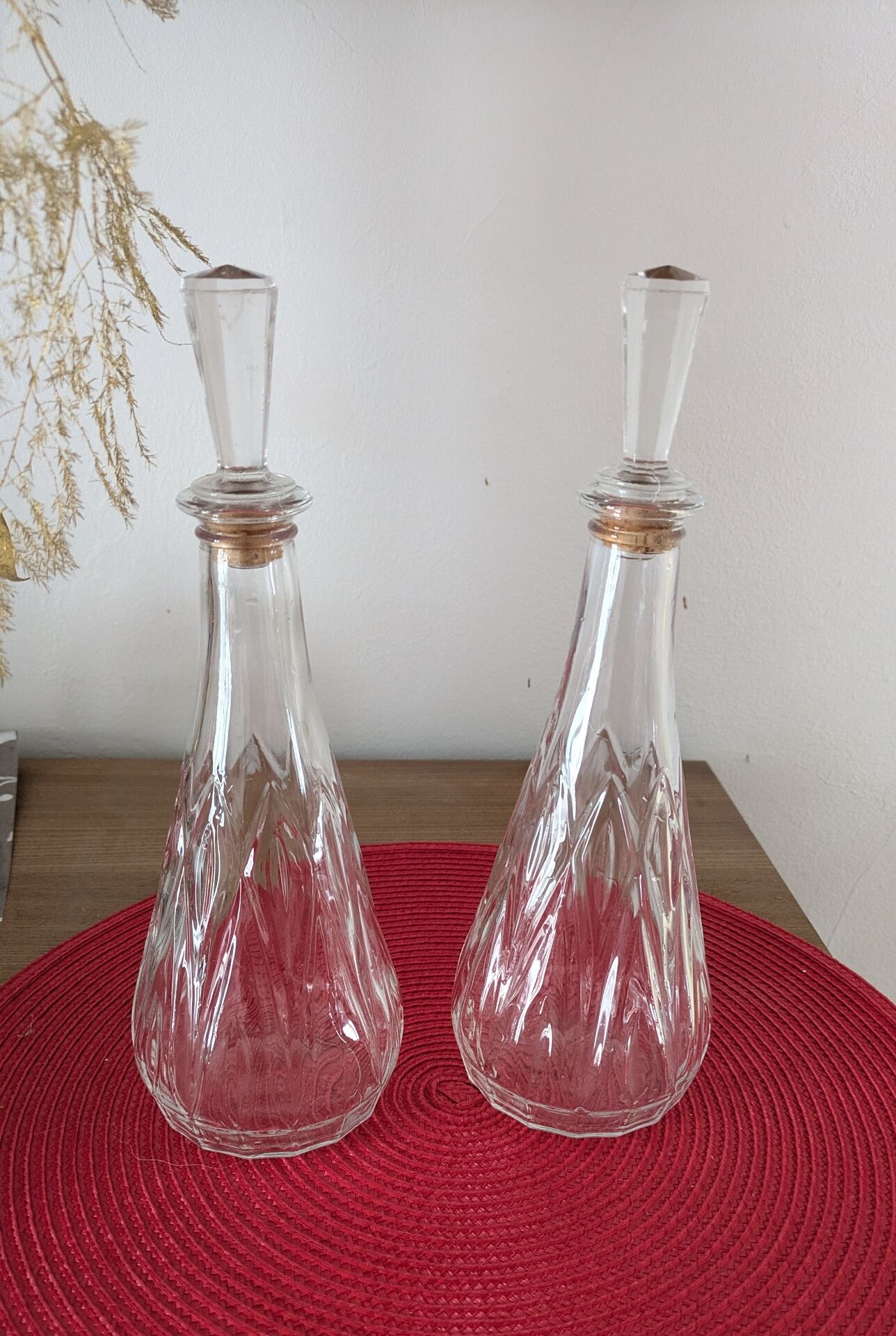 Lot of 2 glass carafes