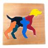 Wooden puzzle dog pattern