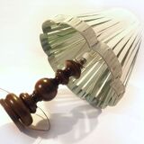Large turned wooden base lamp