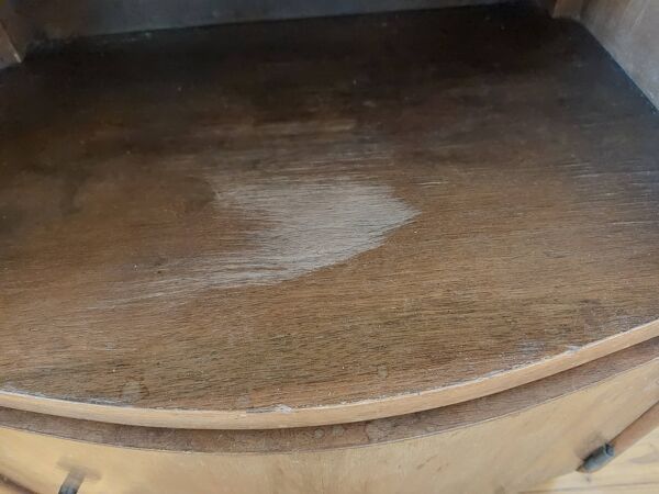 table de chevet bois et marbre, art déco