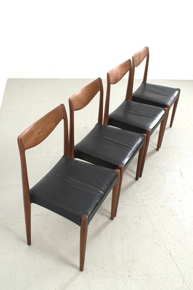 Teak Dining Chairs, Set of 4