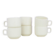 vintage set x6 beige glossy coffee cups