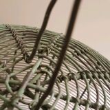 Spherical bird cage green metal