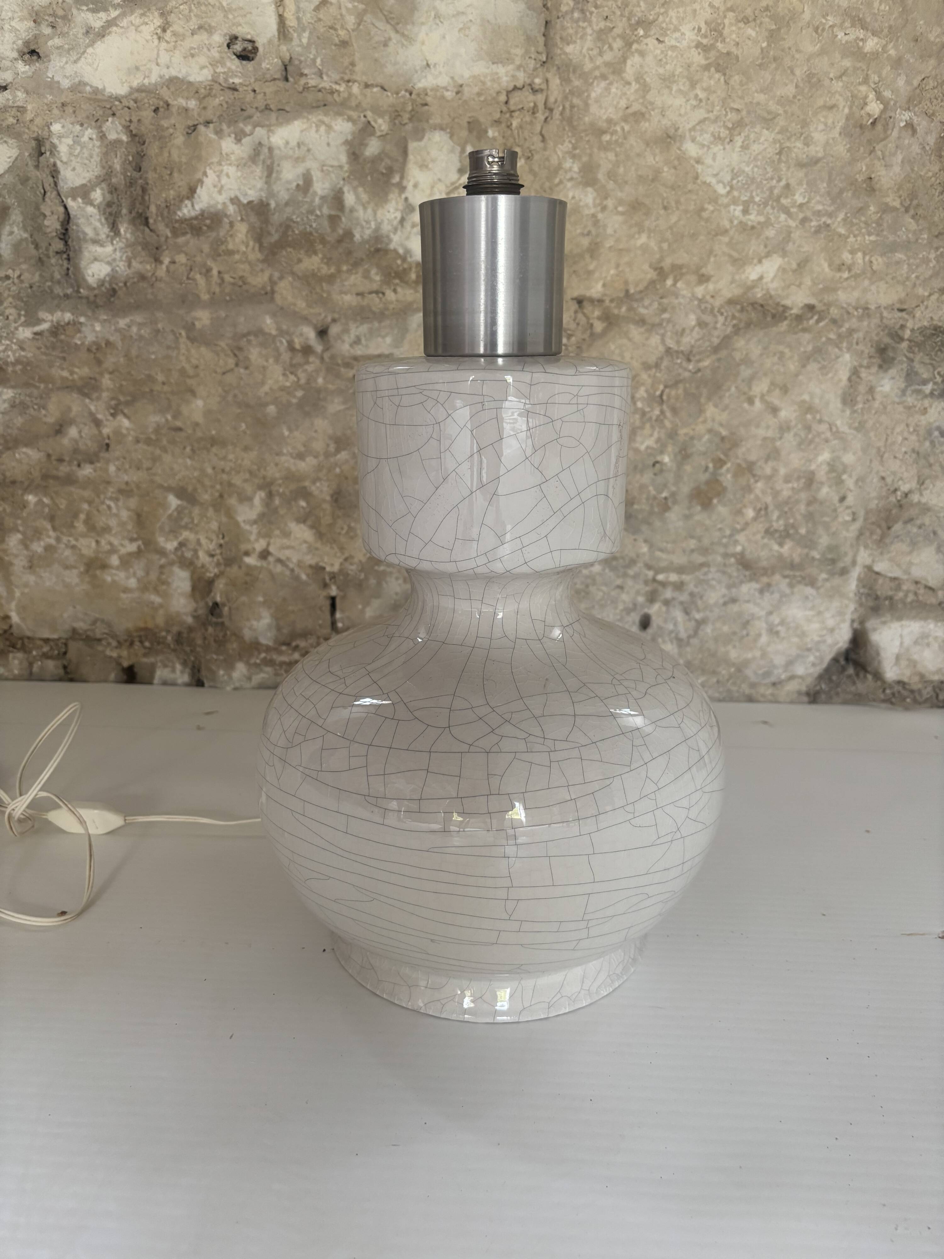Crackle-effect ceramic lamp – 1970s