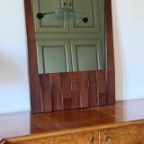 Luciano Frigerio, mod. Barium solid walnut mirror, Frigerio di Desio 1970s