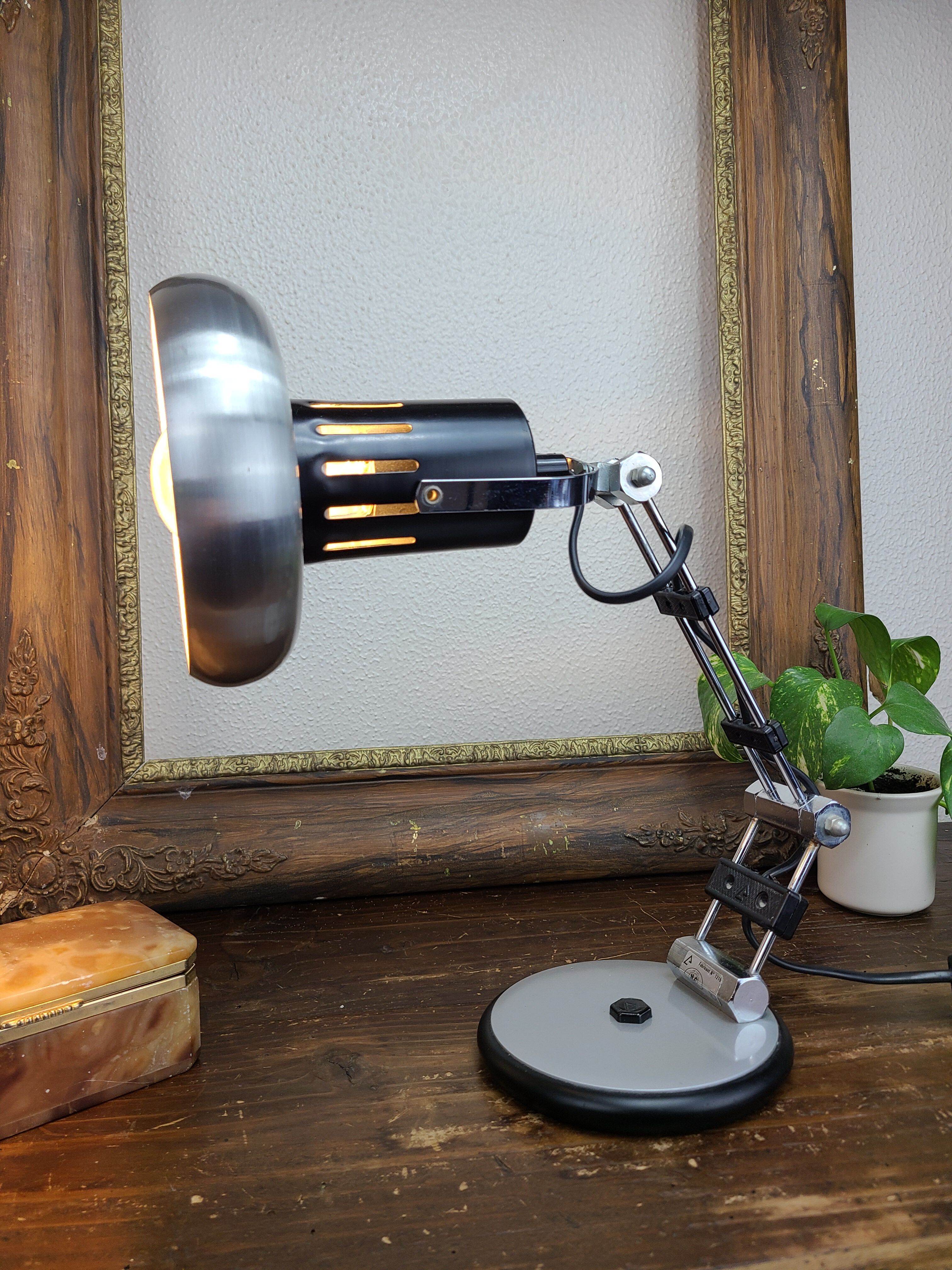 Lampe aluminor articulée, atelier, vintage
