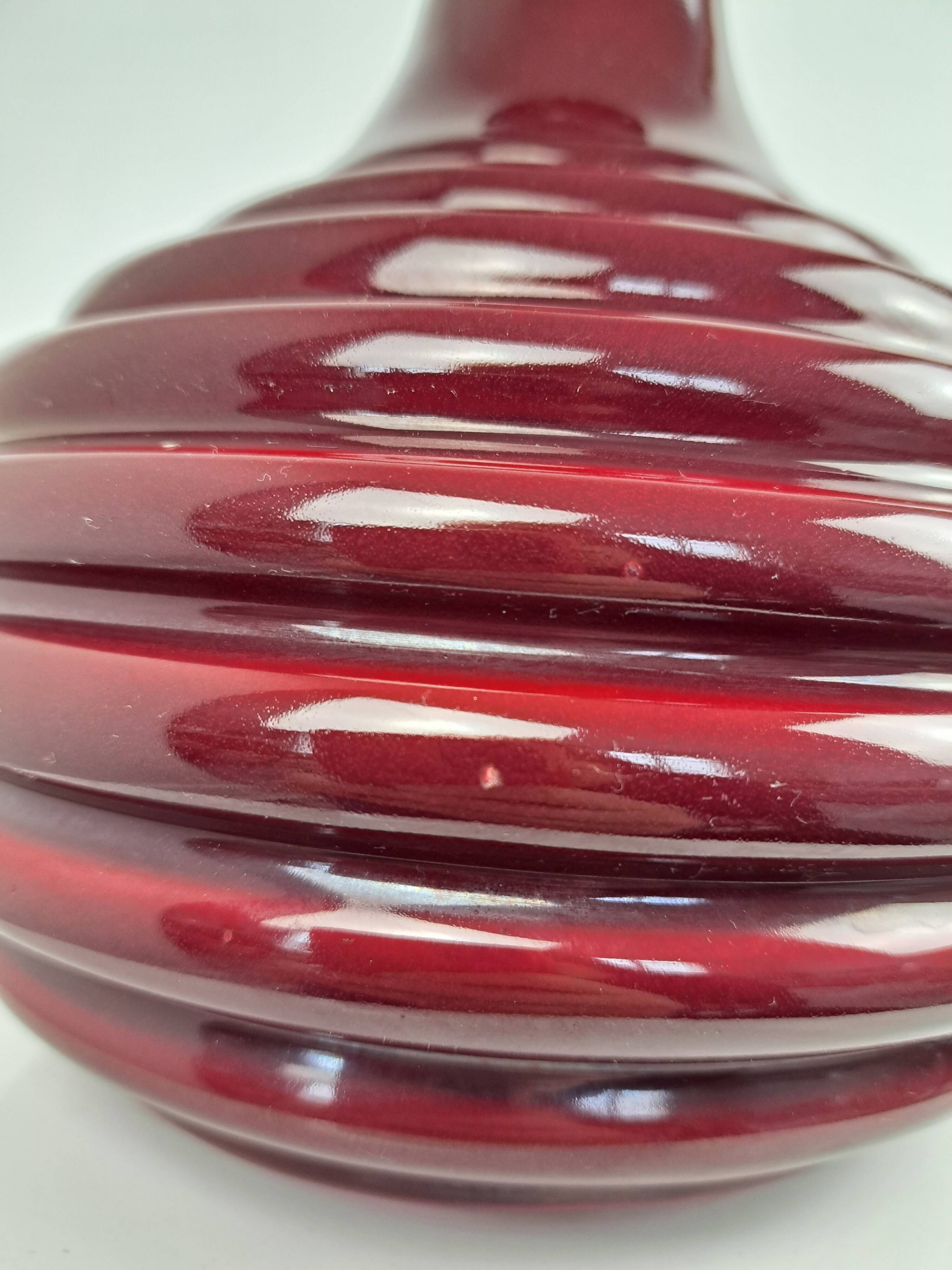 Ceramic burgundy red lamp base