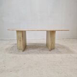 Italian Coffee Table in Travertine, 1980s