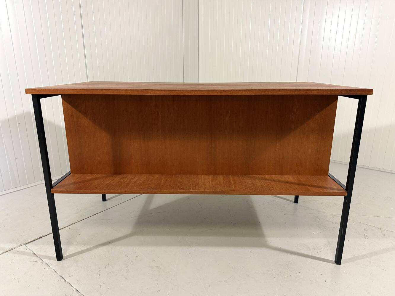 Günter Renkel teak and black steel free standing desk 1960’s
