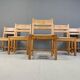 Set of 5 pine wood chairs by GM Mobler, 1960s