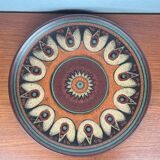 Large vintage ceramic wall plate from KMK Keramik Manufaktur Kupfermühle, 1970s.