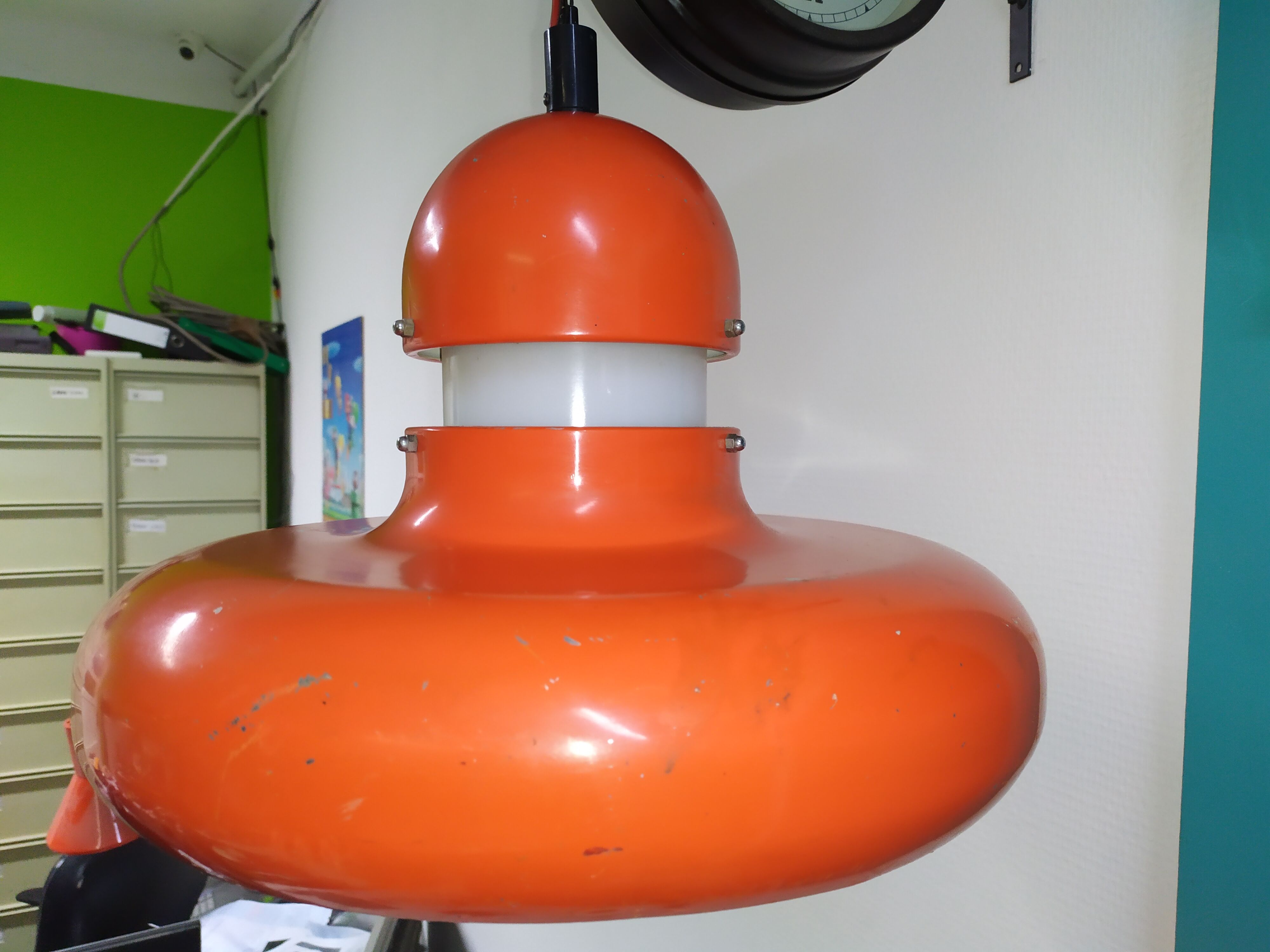 Orange suspension lamp