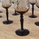 8 vintage smoked champagne flutes with black feet Arcoroc