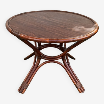 Round bamboo table