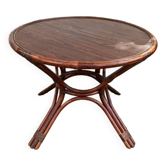 Round bamboo table