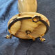 Vintage desk lamp in onyx and brass, oil lamp style.