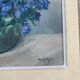 Table Painting on cardboard still life bouquet Maurice Catau Nancy 1954