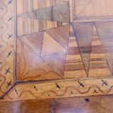 Inlaid living room pedestal table, italy 19th century, circa 1850