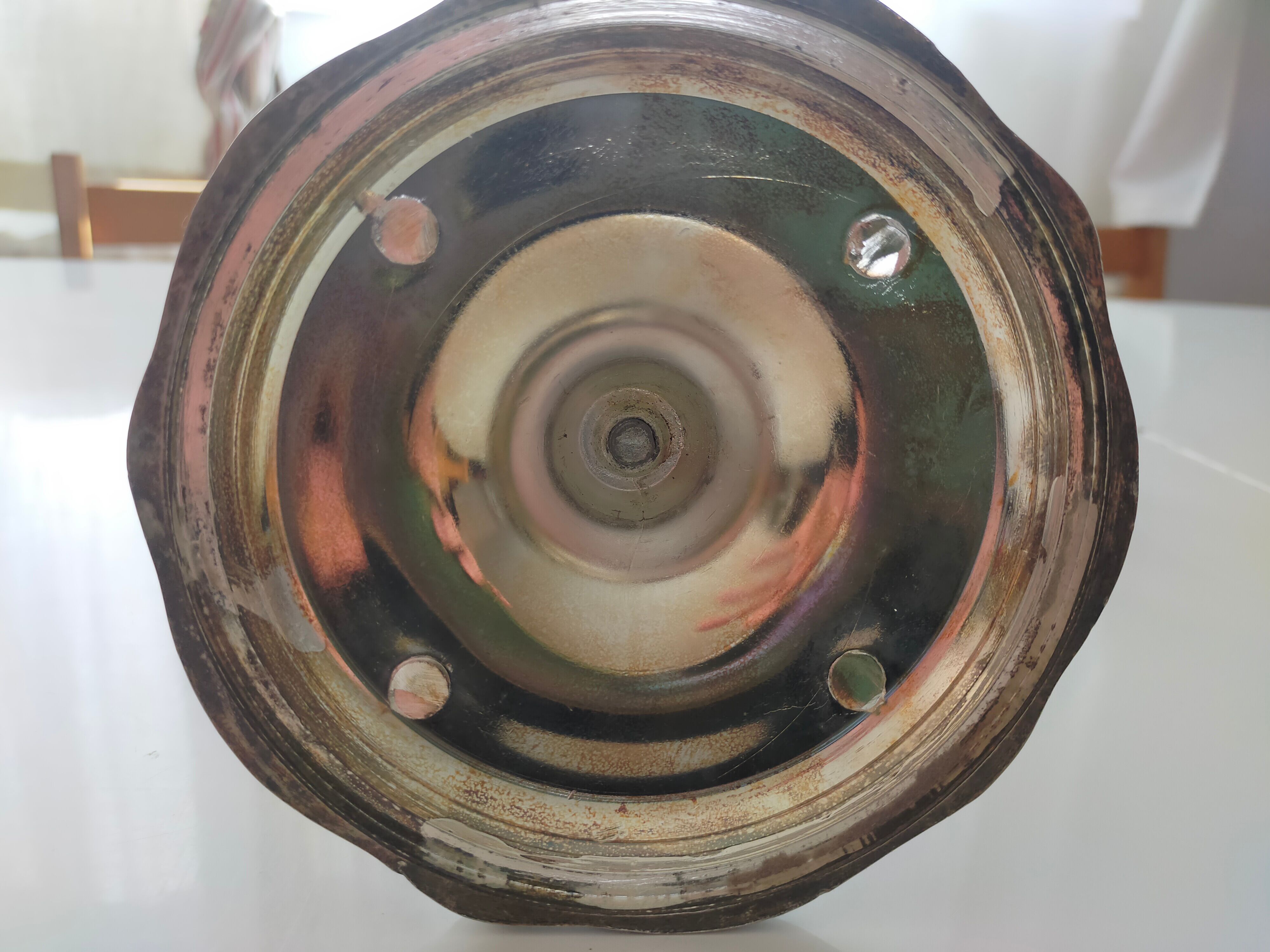 Pair of silver metal candlesticks