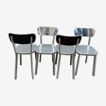 Set of 4 Magis Deja-Vu Dining Chair Polished Aluminium