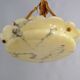 Large Art Deco pendant light in marbled glass with rope suspension, 1920s-1930s