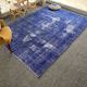 Oushak Rug Navy 7x10 Turkish Rug -Overdyed Rug Cobalt, Rug Living Room