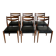 Scandinavian teak and faux leather chairs - set of 6