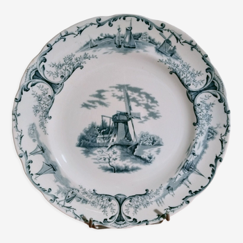 Assiette plate Delph terre de fer début XXeme