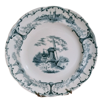 Assiette plate Delph terre de fer début XXeme