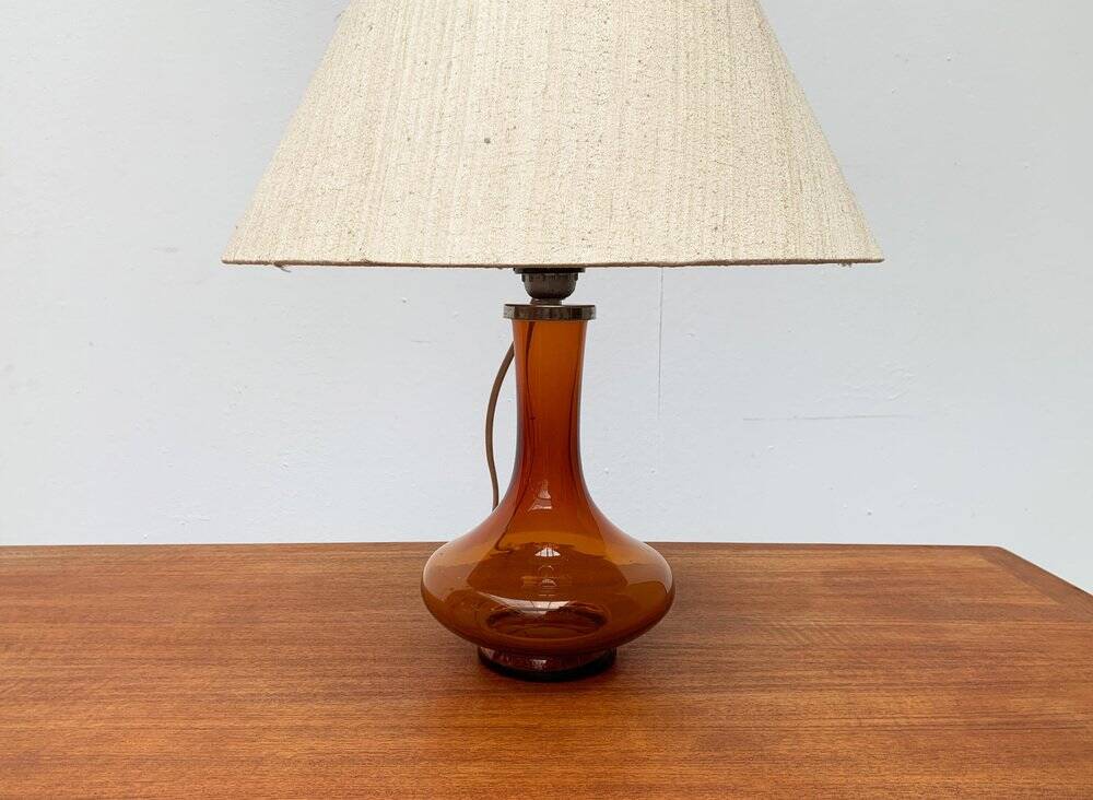 Mid-century Danish glass table lamp by Holmegaard