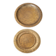 Lot de 2 plateaux en laiton repoussé