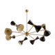 8 arms Italian chandelier with diabolo shades in Stilnovo style