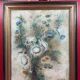 Oil/canvas Nature Wildflowers, Thistles signed Guy Lanier
