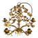 Italian golden metal chandelier with floral decoration, six lights, 1950s-60s.