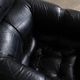 Percival Lafer MP-81 lounge chairs with ottoman in black leather, Brazil 1970s