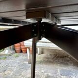 EMU garden furniture in dark wood - 2 folding armchairs and 1 table