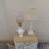 Beige vintage side tables, reimagined accent furniture.