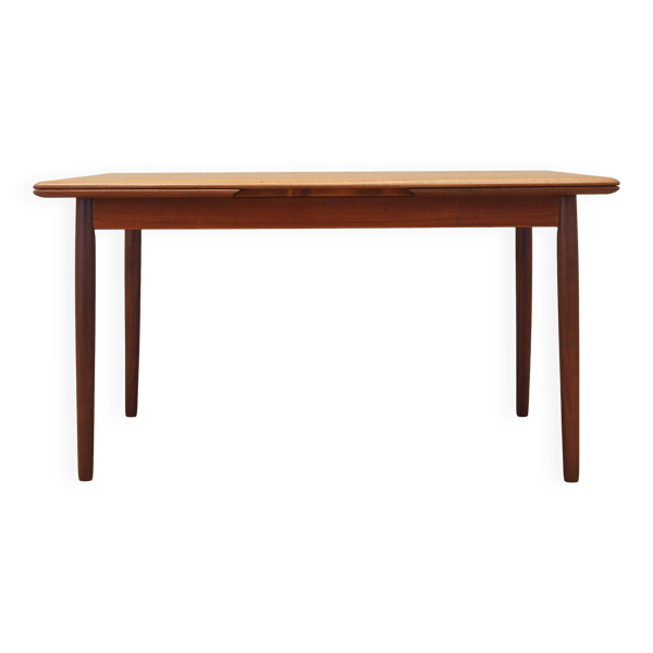 Table en teck, design danois, années 1970, fabrication&nbsp;: Danemark