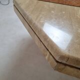 Travertine and marble coffee table