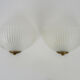 Pair of Mathias wall lamps in gilded metal and white shell-style glass